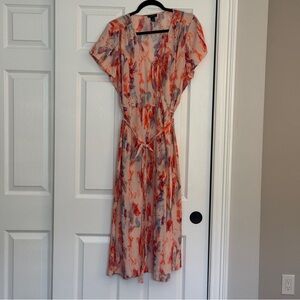 Halogen Short Sleeve Wrap Midi Dress